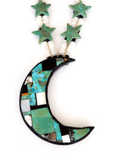 Load image into Gallery viewer, Turquoise Moon and Stars Necklace