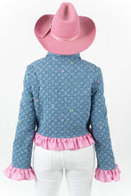 Load image into Gallery viewer, The Slim Shortie Quilted Double Ruffle Jacket - Medium