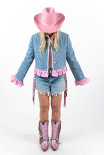 Load image into Gallery viewer, The Slim Shortie Quilted Double Ruffle Jacket - Medium