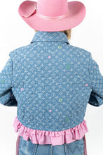 Load image into Gallery viewer, The Slim Shortie Quilted Double Ruffle Jacket - Medium
