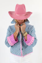 Load image into Gallery viewer, The Slim Shortie Quilted Ruffle Jacket
