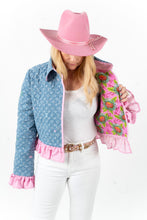 Load image into Gallery viewer, The Slim Shortie Quilted Double Ruffle Jacket - Medium
