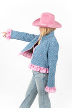 Load image into Gallery viewer, The Slim Shortie Quilted Double Ruffle Jacket - Medium
