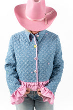 Load image into Gallery viewer, The Slim Shortie Quilted Double Ruffle Jacket - Medium
