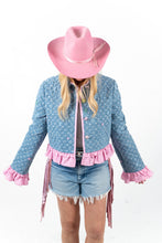 Load image into Gallery viewer, The Slim Shortie Quilted Double Ruffle Jacket - Medium
