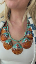 Load and play video in Gallery viewer, Turquoise Shell Necklace
