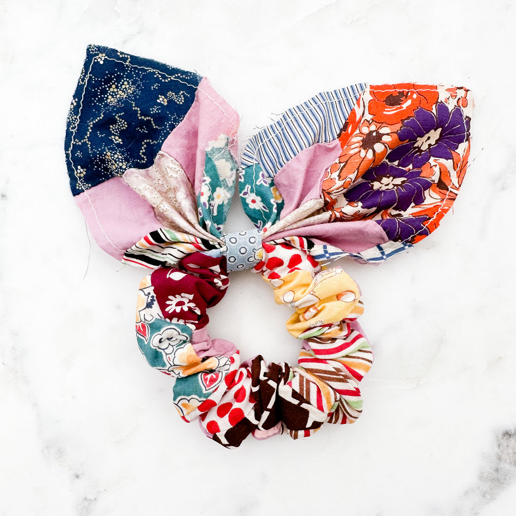 The Cara Vintage Quilted Scrunchie