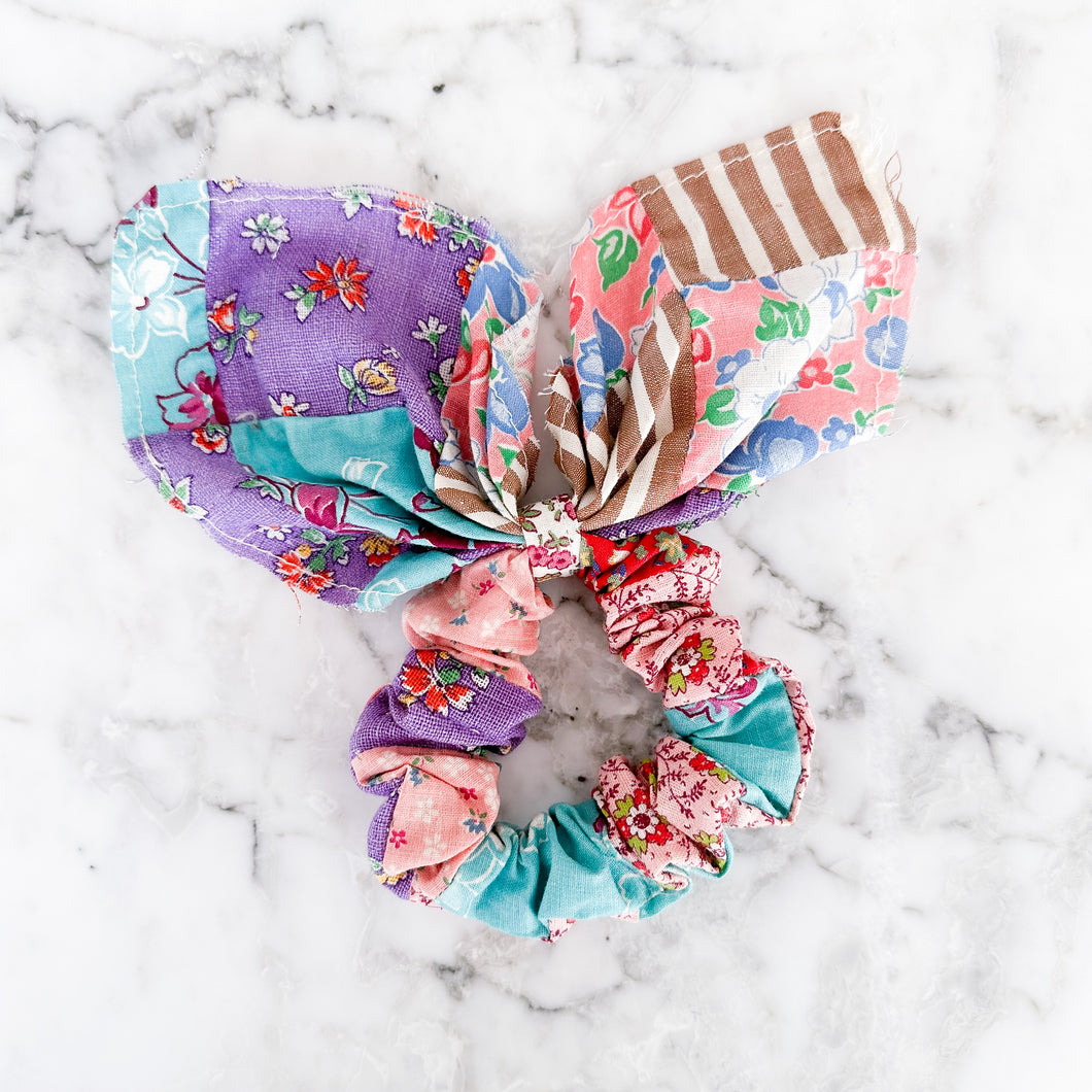 The Liana Vintage Quilted Scrunchie