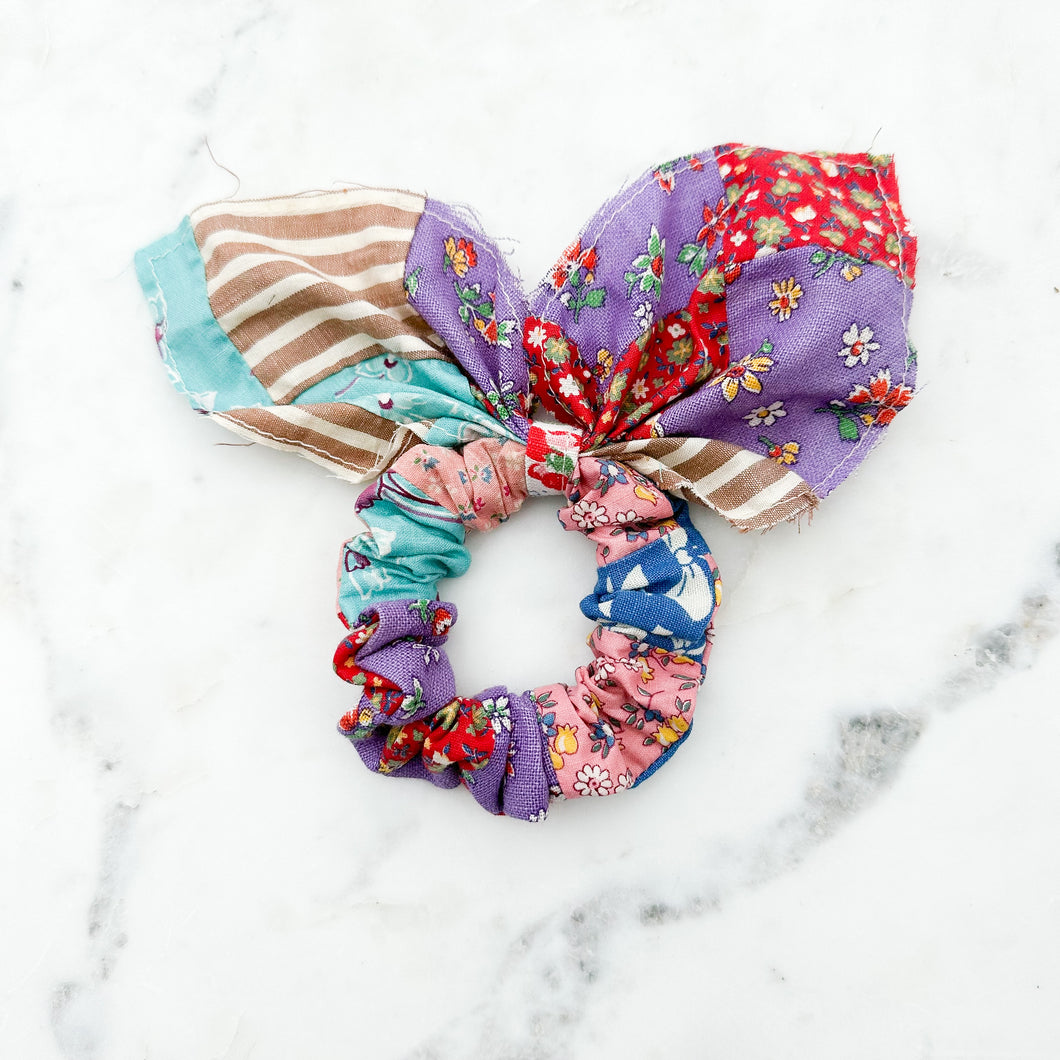 The Janine Vintage Quilted Scrunchie