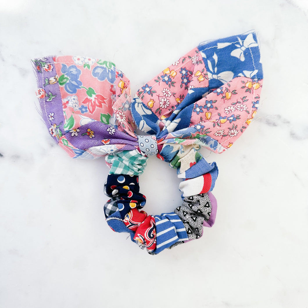 The Amanda Vintage Quilted Scrunchie