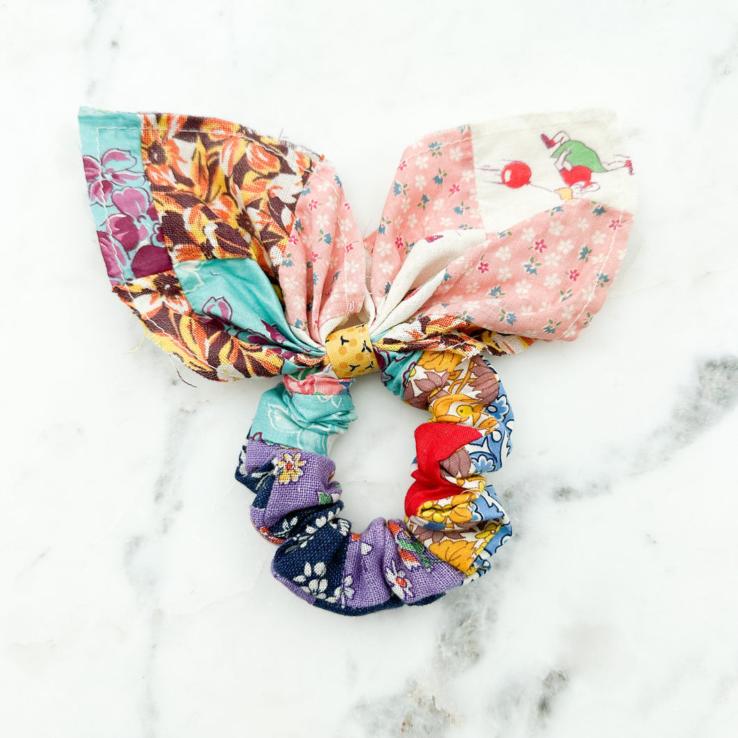 The Nancy Vintage Quilted Scrunchie