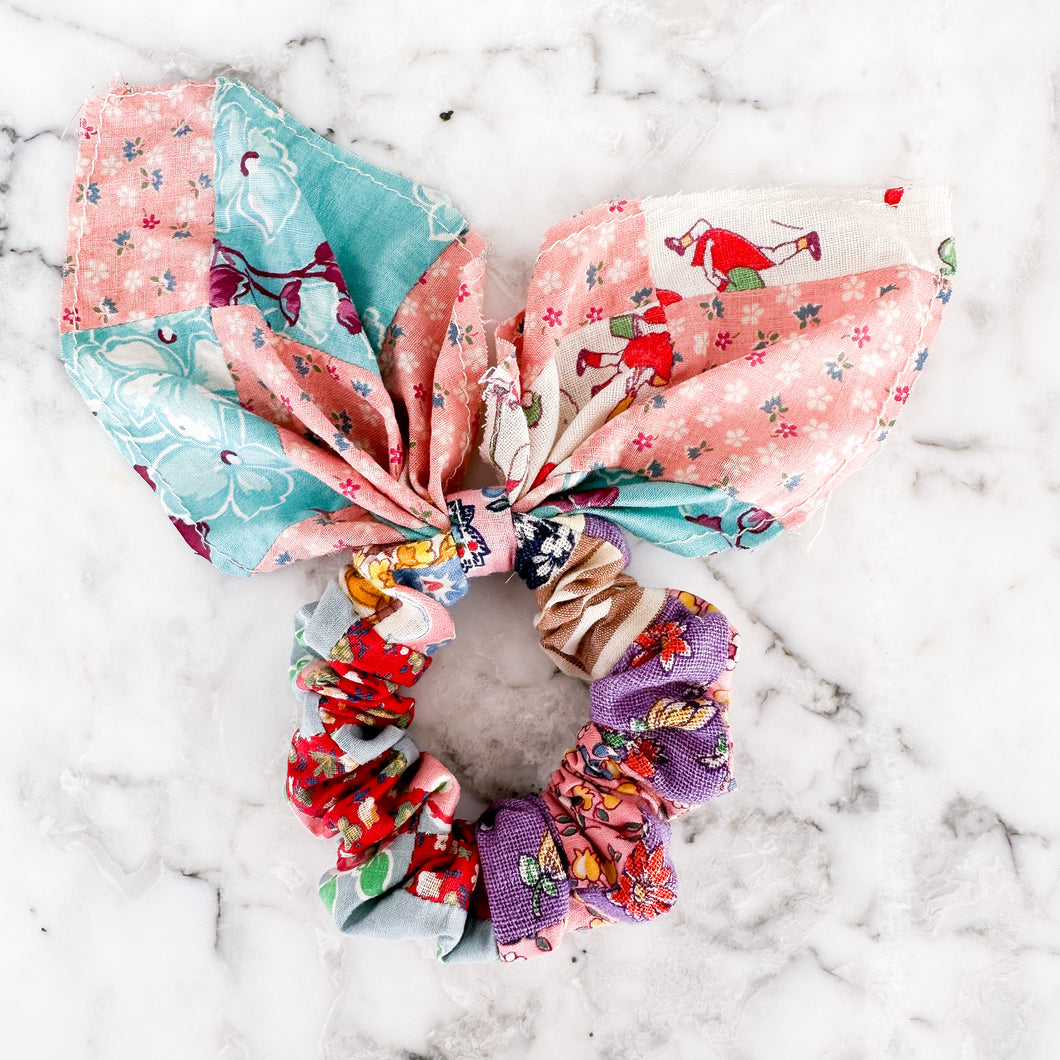 The Jenny Vintage Quilted Scrunchie