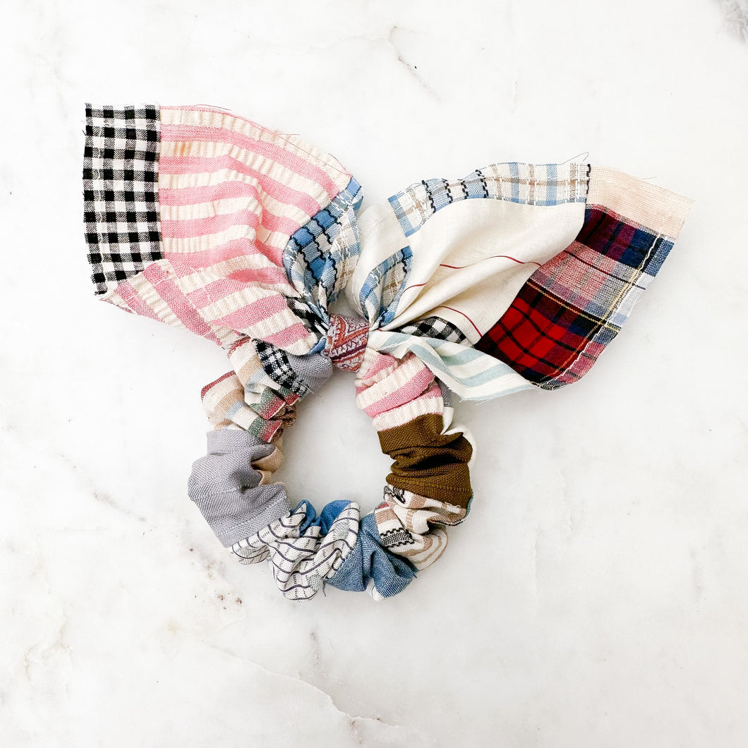 The Beth Vintage Quilted Scrunchie