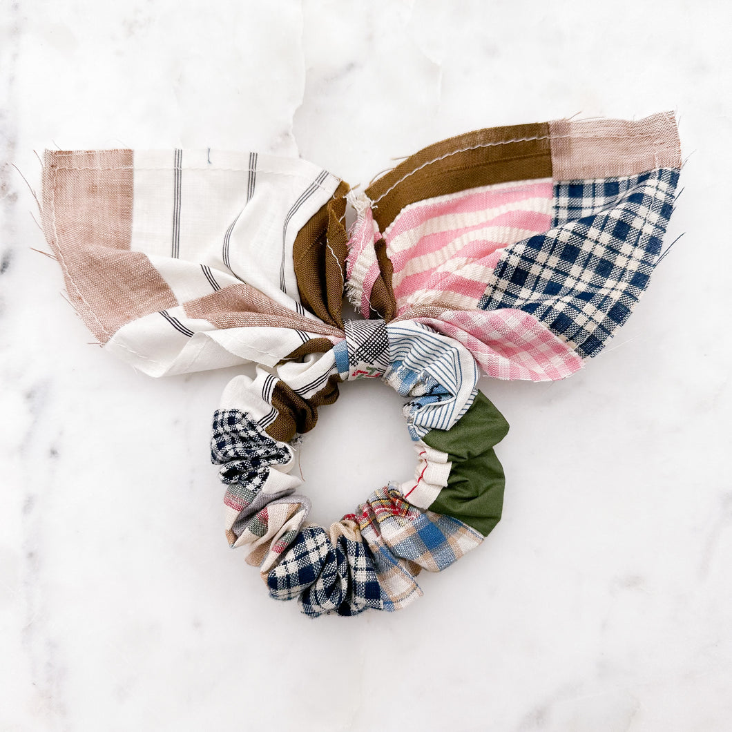 The Holly Vintage Quilted Scrunchie