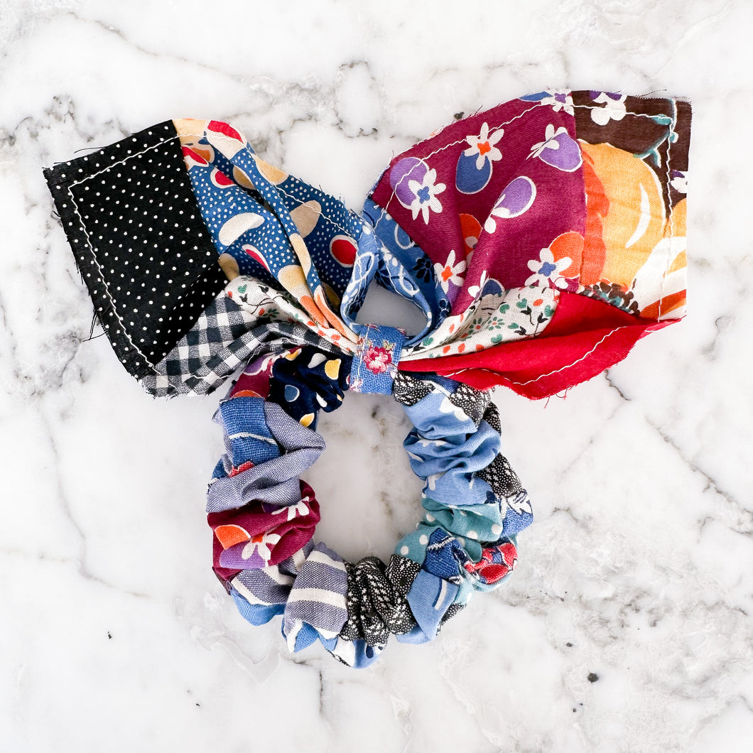 The Diana Vintage Quilted Scrunchie