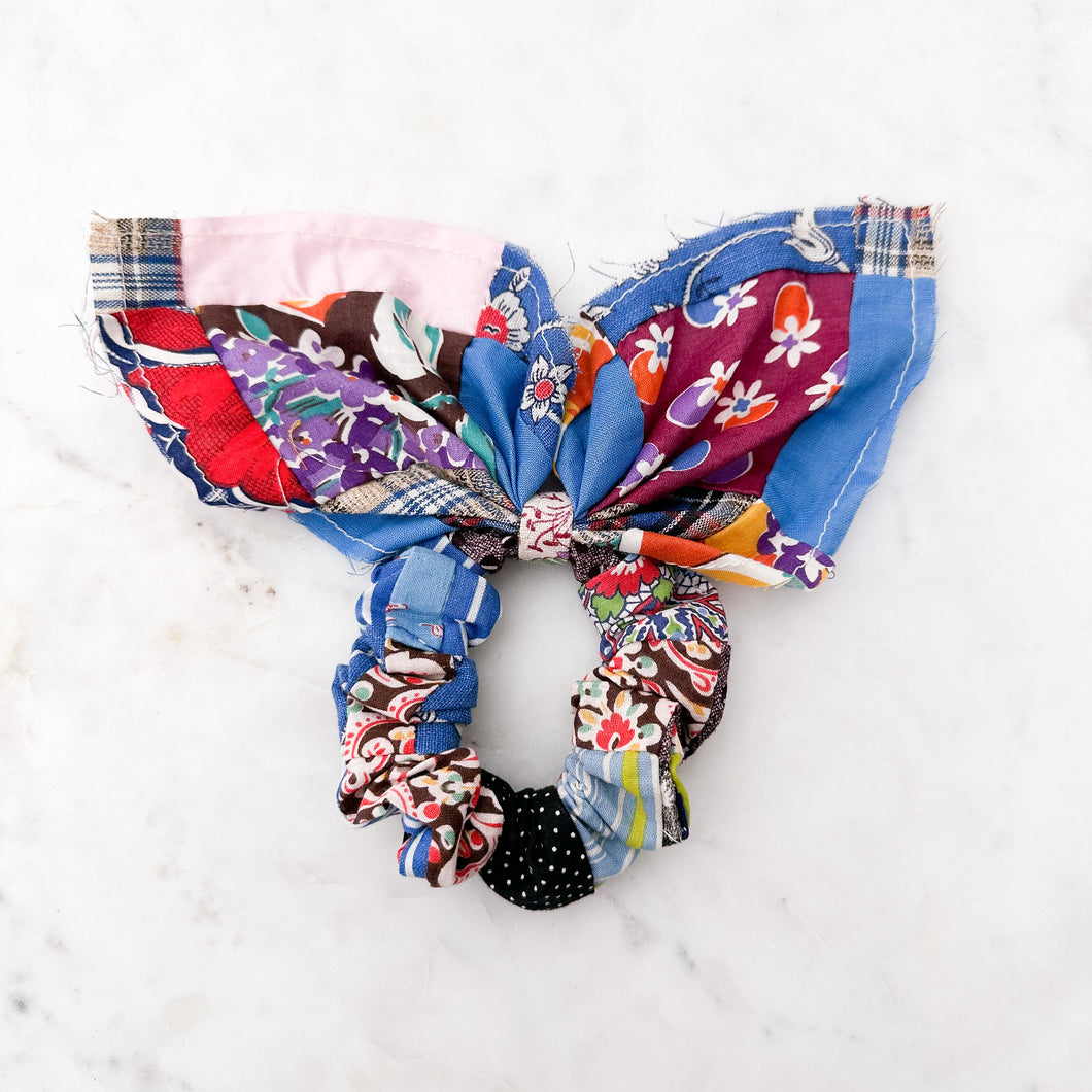The Amy Vintage Quilted Scrunchie