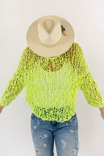 Load image into Gallery viewer, Fe Knits Girlfriend Sweater in Neon Yellow
